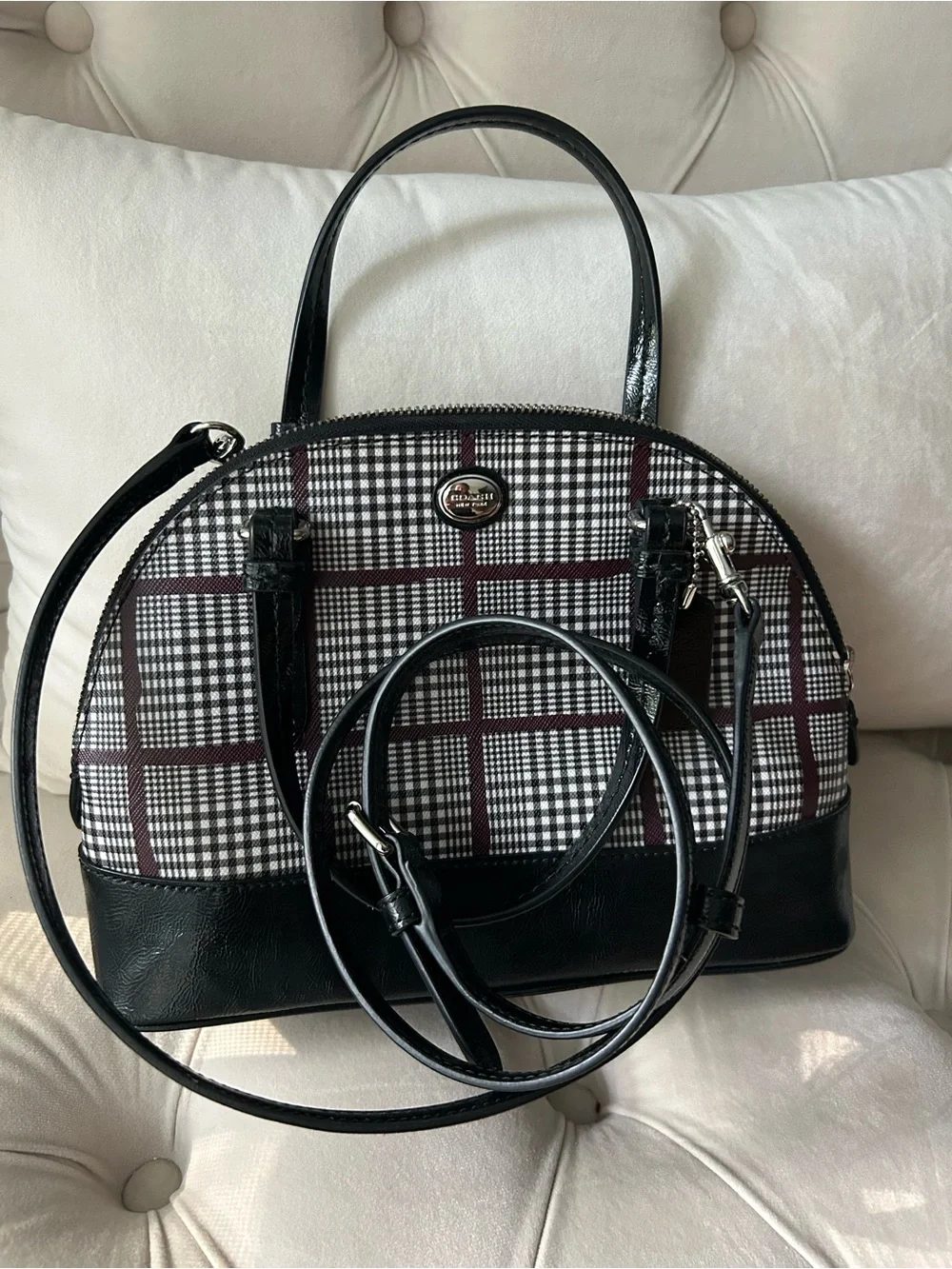Coach Peyton Glen Plaid Cora Domed Satchel